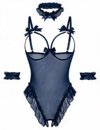 Sisu Couture's Avidlove Lingerie Bodysuit 4 Piece Set Sheer Mesh Teddy - image 21