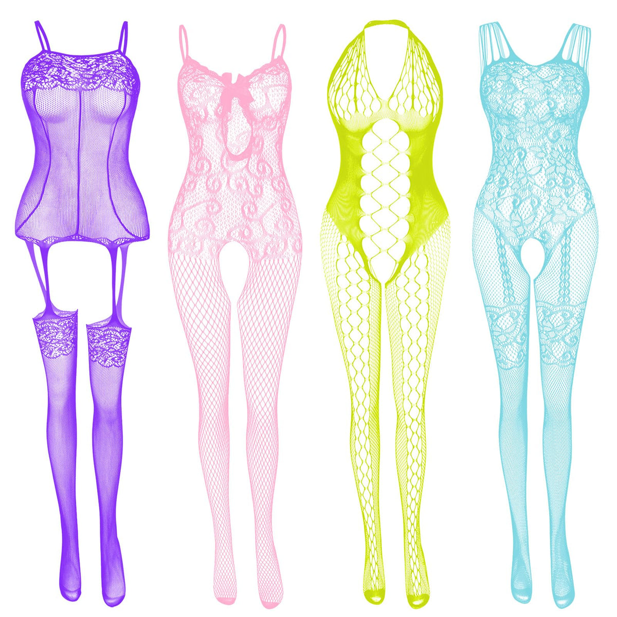 Sisu Couture's Lace Stockings Lingerie Floral Fishnet Bodysuits Lingerie Nightwear For - image 16
