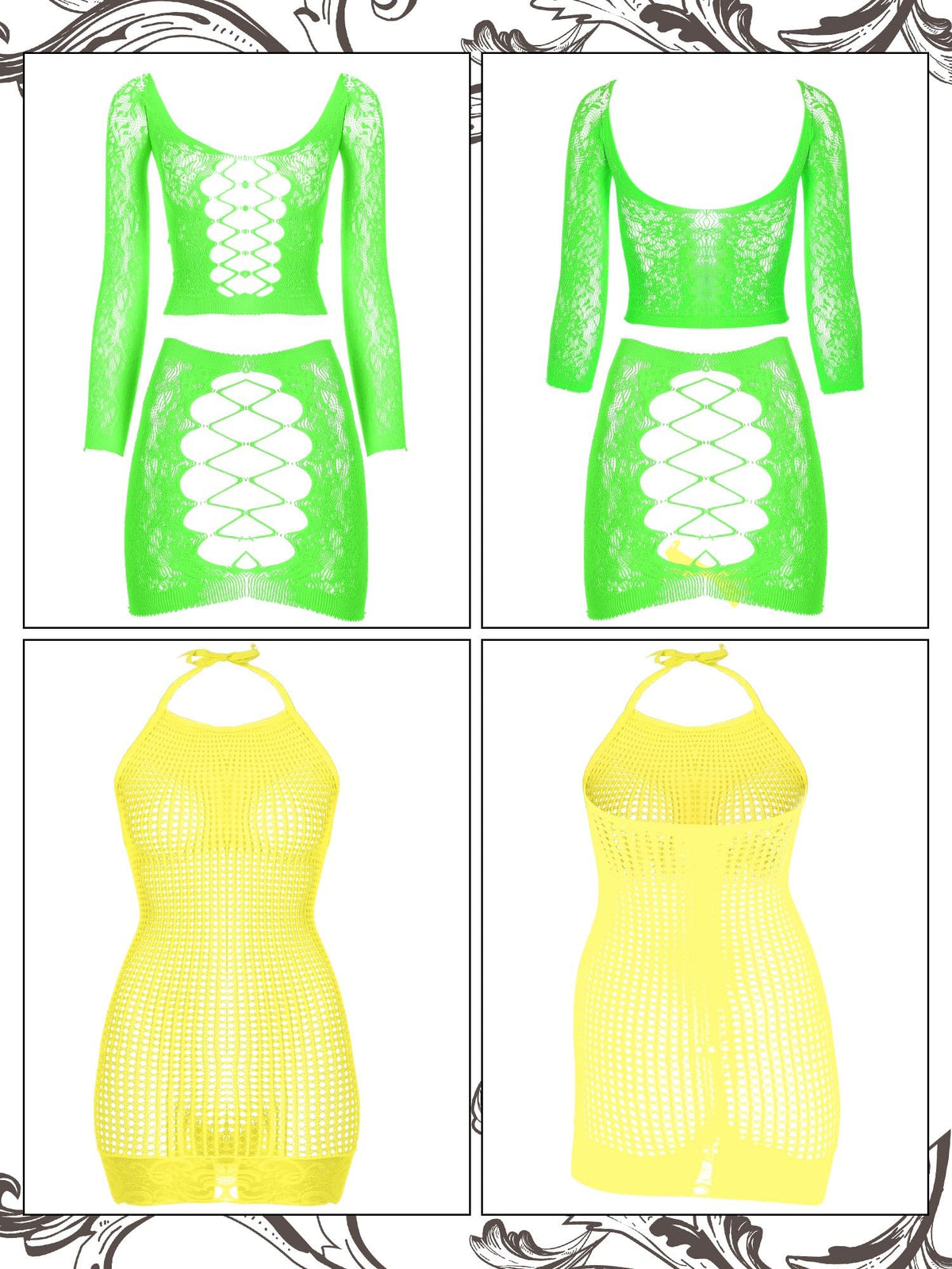 Sisu Couture's Geyoga 12 Pcs Fishnet Mesh Lingerie Bodysuits - image 12