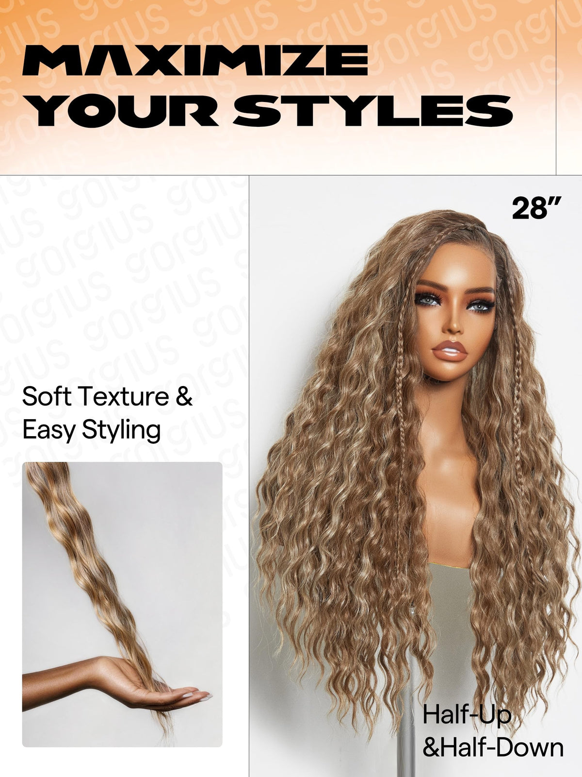Sisu Couture's Gorgius Water Wave Lace Front Boho Wig Fiber Blend - image 5
