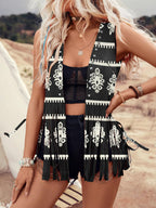 Sisu Couture's Gorglitter Western Cowgirl Fringe Vest 70s Hippie Faux Suede - image 8
