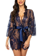 Sisu Couture's Avidlove Lace Kimono Robe Babydoll Lingerie Mesh Nightgown S - image 23