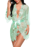 Sisu Couture's Avidlove Lace Kimono Robe Babydoll Lingerie Mesh Nightgown S - image 1