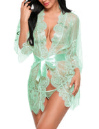 Sisu Couture's Avidlove Lace Kimono Robe Babydoll Lingerie Mesh Nightgown S - image 1