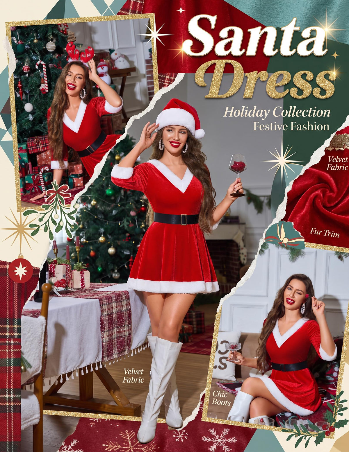Sisu Couture's Avidlove Christmas Lingerie Sexy Santa Dress Mrs Claus Costume - image 13