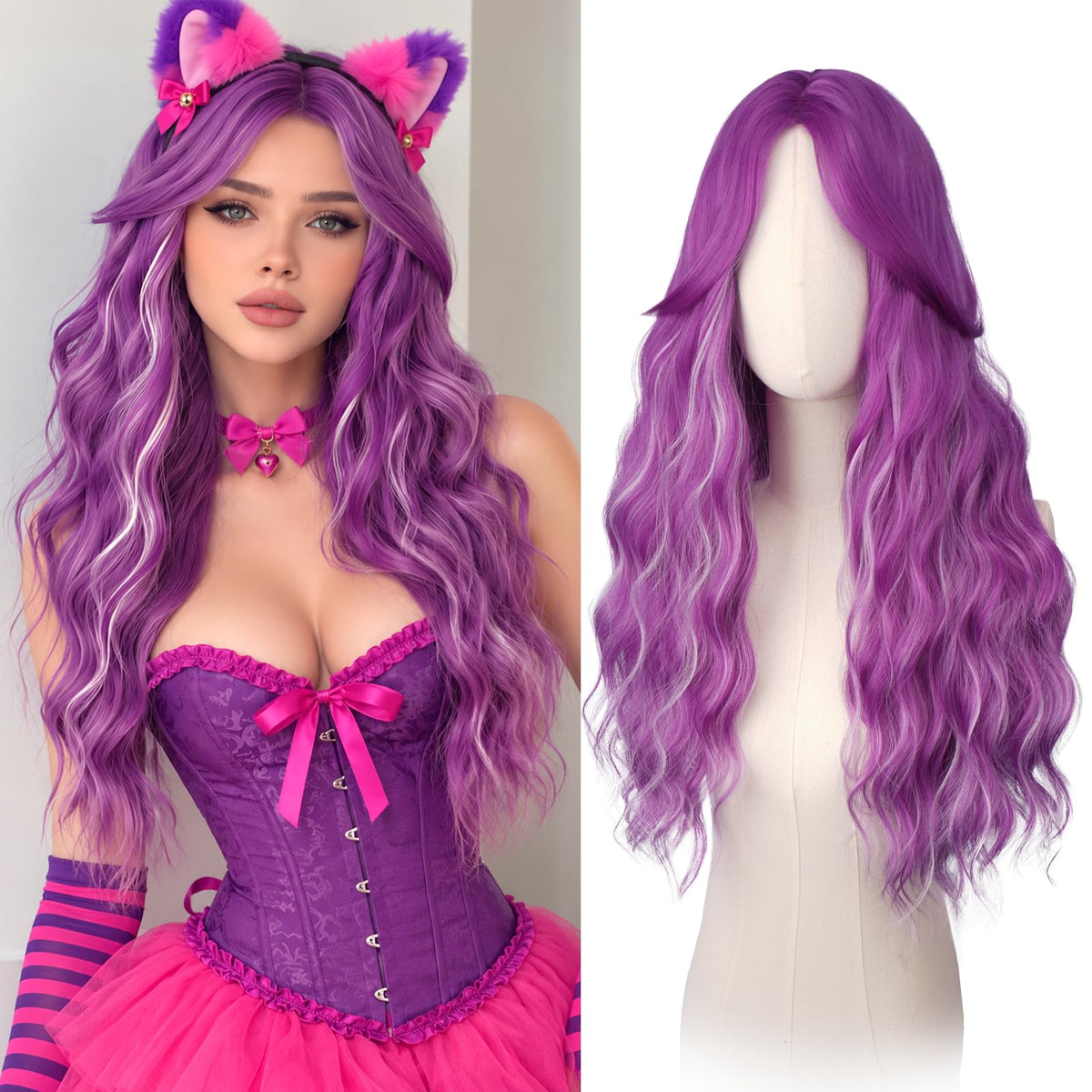 Sisu Couture's Haloo Purple Wigs With Curtain Bangs - image 1