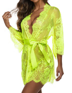 Sisu Couture's Avidlove Lace Kimono Robe Babydoll Lingerie Mesh Nightgown S - image 16