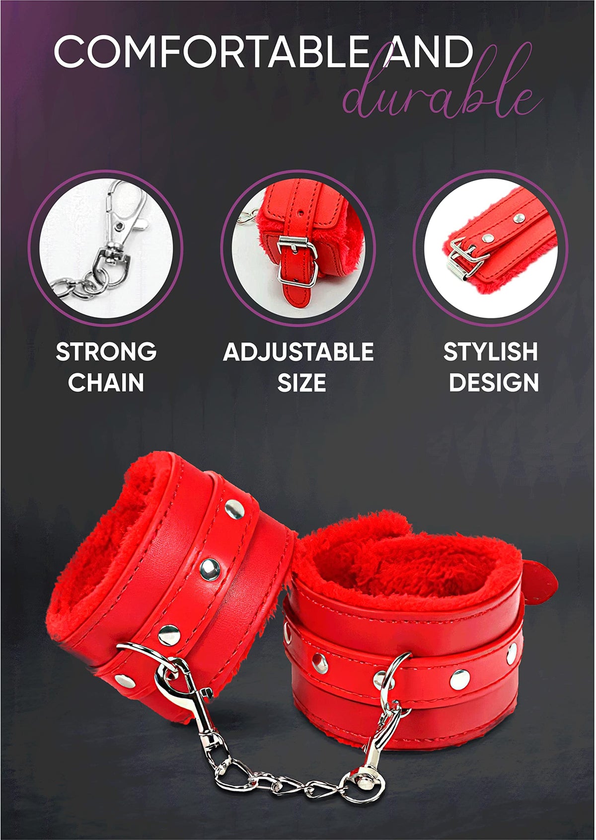 Sisu Couture's Wrist Fluffy Adult Handcuffs For Grownups With Chain And - image 11