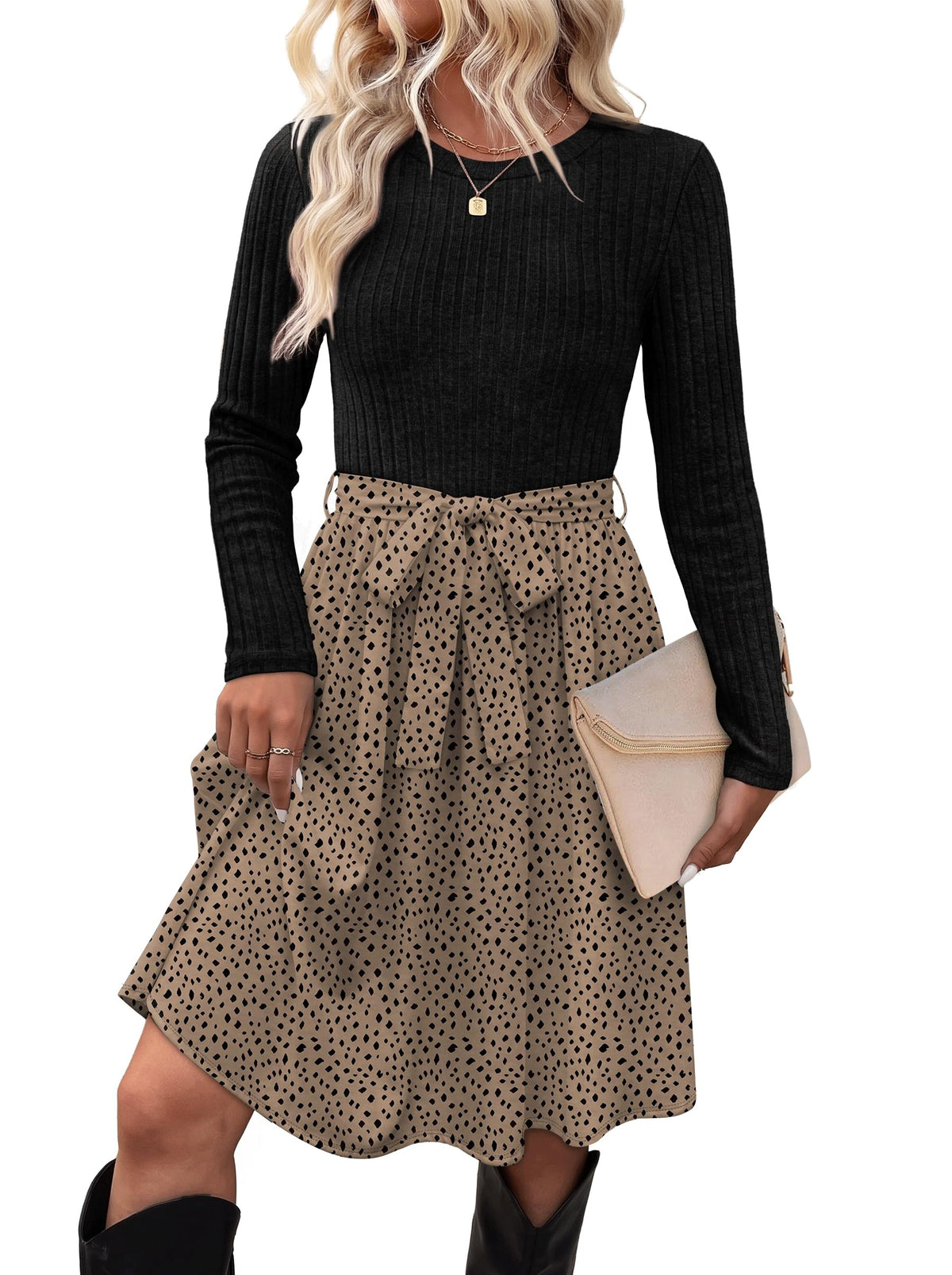 Sisu Couture's Ofeefan Fall Dresses Long Sleeve Sweater Dress With Pockets - image 7