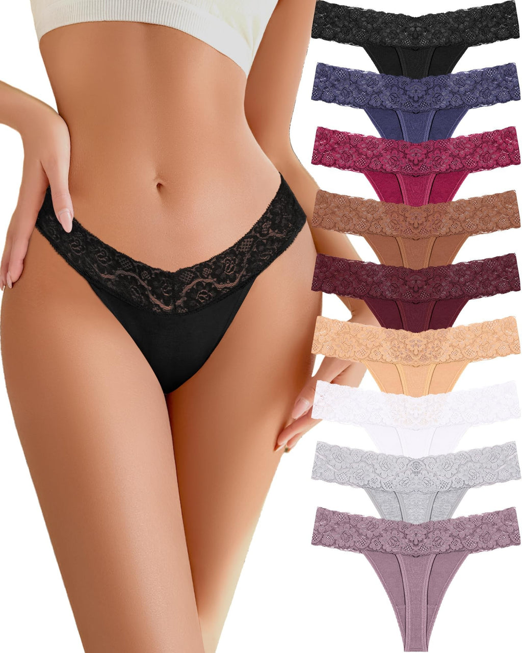 Sisu Couture's Cotton Underwear For Lace Soft Thongs Low Rise T-back Lingerie Stretchy Panties - image 2