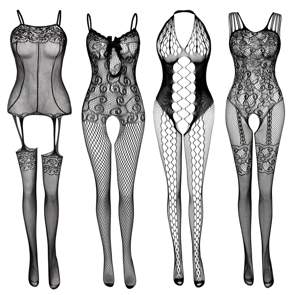 Sisu Couture's Lace Stockings Lingerie Floral Fishnet Bodysuits Lingerie Nightwear For - image 1