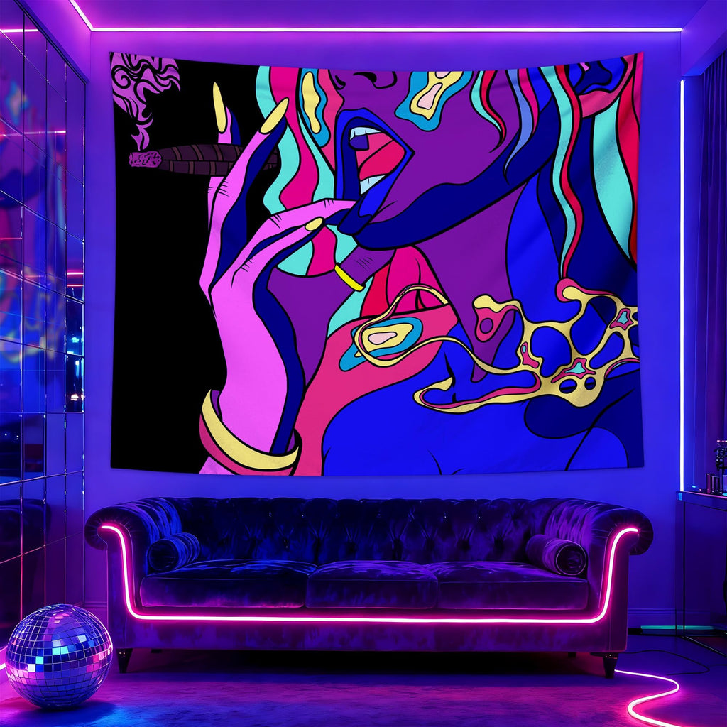 Sisu Couture's Qghot Anime Girl Blacklight Sex Art Wall Hanging Tapestries - image 23