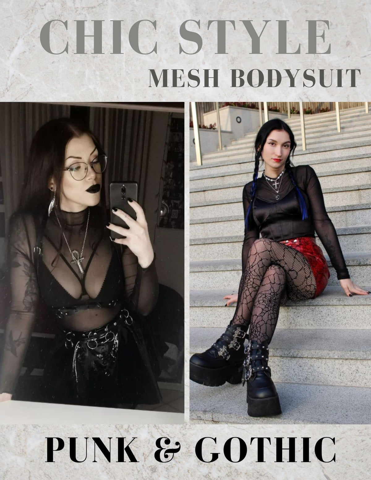 Sisu Couture's Avidlove Mesh Bodysuits Sexy Long Sleeve Body Suit Snap - image 16
