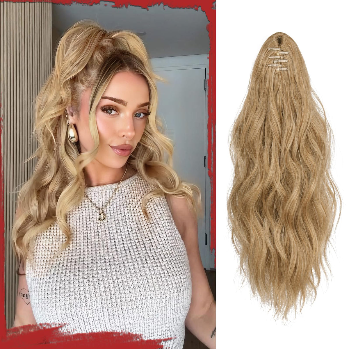Sisu Couture's Sofeiyan Ponytail Extension 16" Curly Wavy Claw Clip Ponytail - image 19