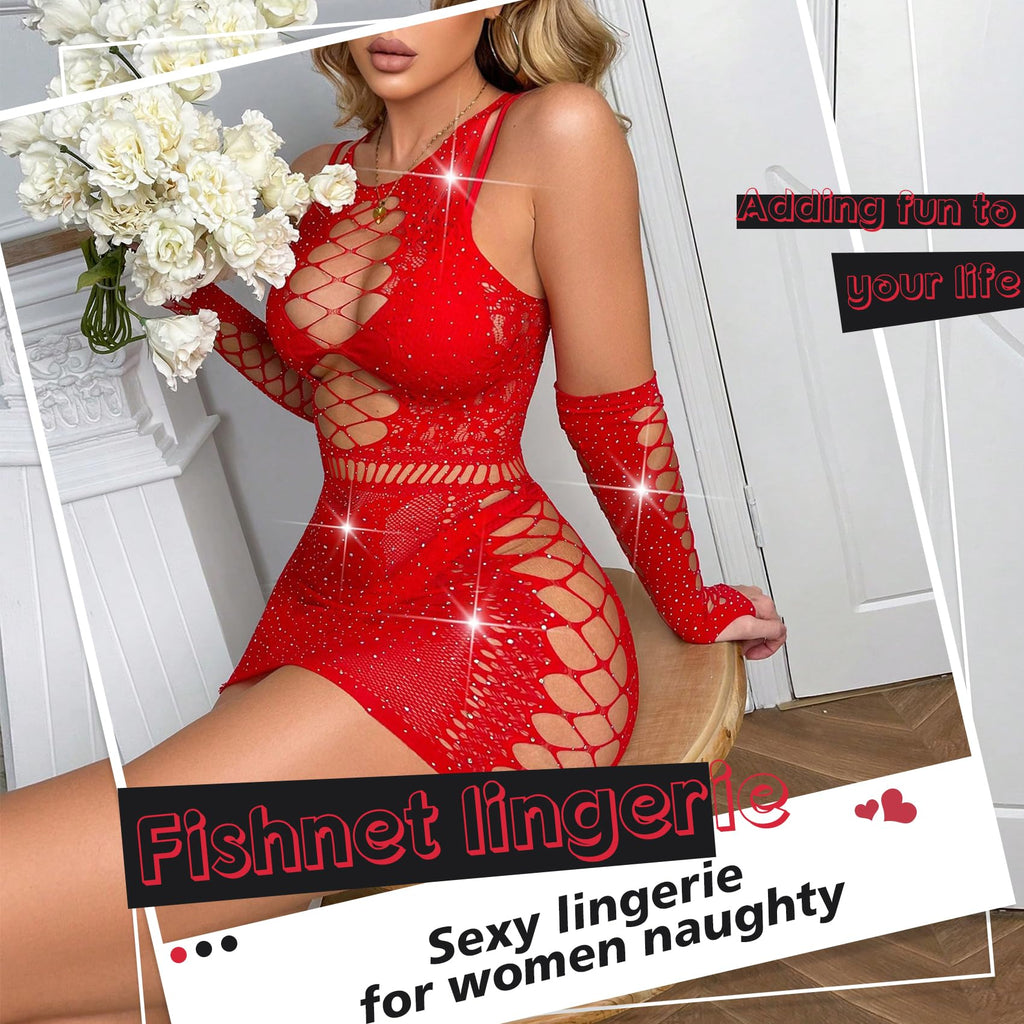 Sisu Couture's Sexy Lingerie Sparkle Fishnet Set Mesh Teddy Bodysuit Rave - image 14