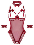 Sisu Couture's Avidlove Lingerie Bodysuit 4 Piece Set Sheer Mesh Teddy - image 1