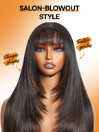 Sisu Couture's Gorgius Highlight Straight Layered Wigs With Bangs Glueless Black - image 7