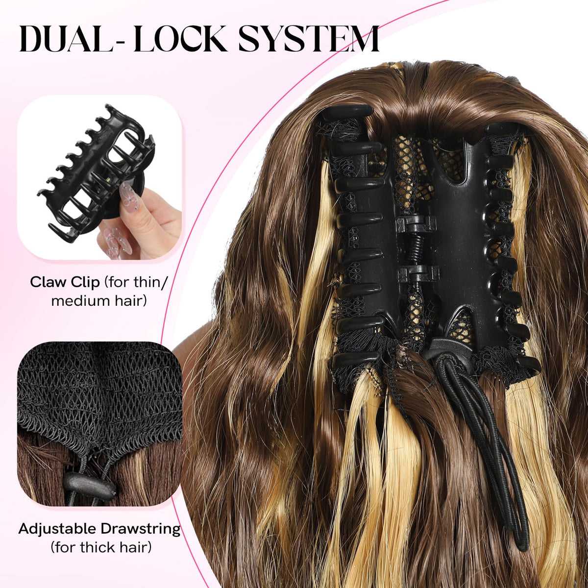 Sisu Couture's 20 Inch Long Wavy Claw Clip Ponytail Extension - image 16
