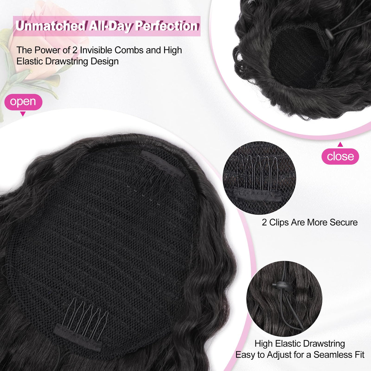 Sisu Couture's Qgz Ponytail Extension Drawstring Ponytail For Black 18 Inch - image 17
