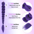 Sisu Couture's Getgal 24inch Purple Braids Ponytail Hair Extensions Kids Costume - image 16