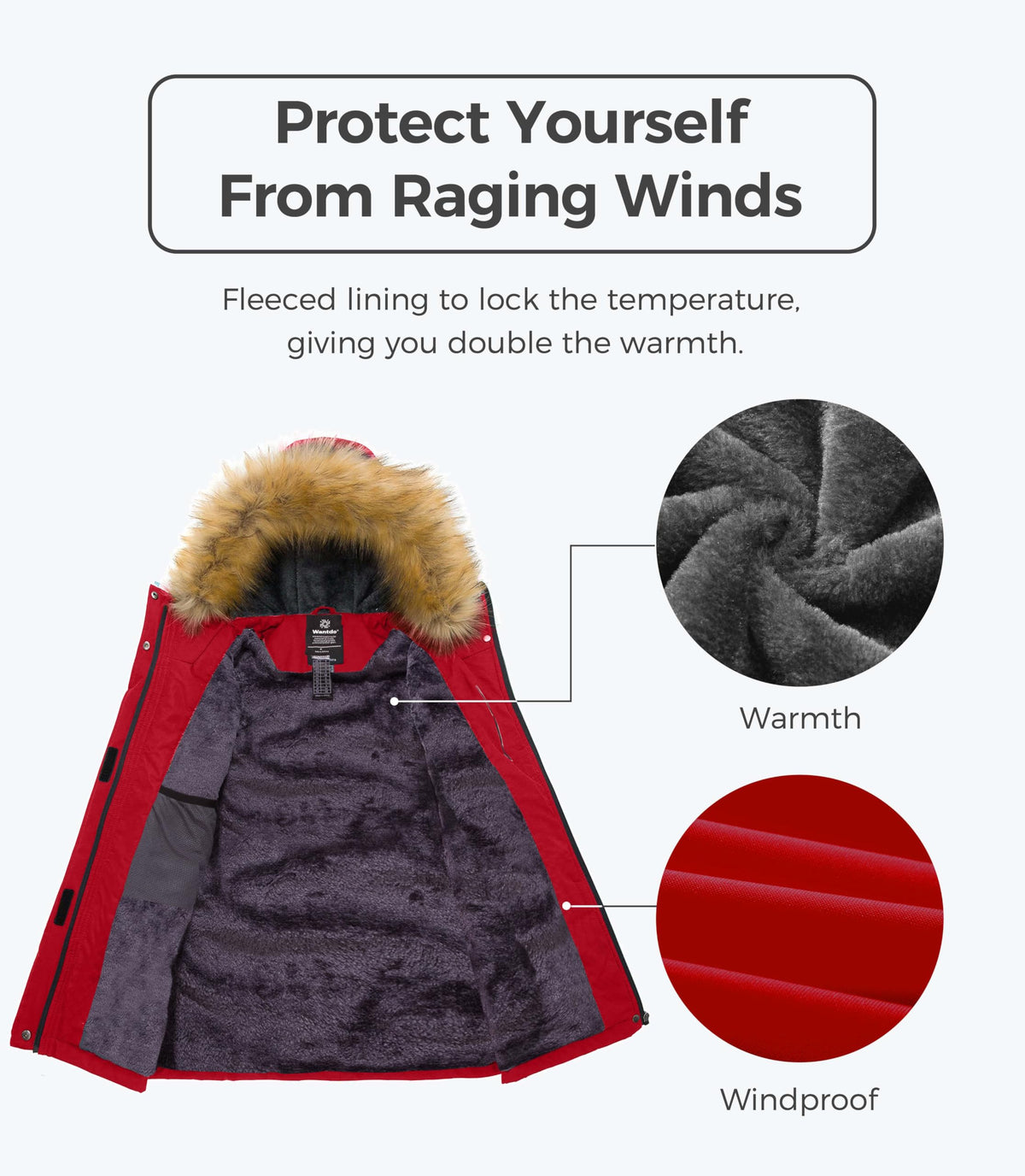 Sisu Couture's Wantdo Waterproof Ski Jacket Warm Fleece Lined Snow Winter - image 16