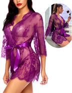 Sisu Couture's Avidlove Lace Kimono Robe Babydoll Lingerie Mesh Nightgown S - image 18