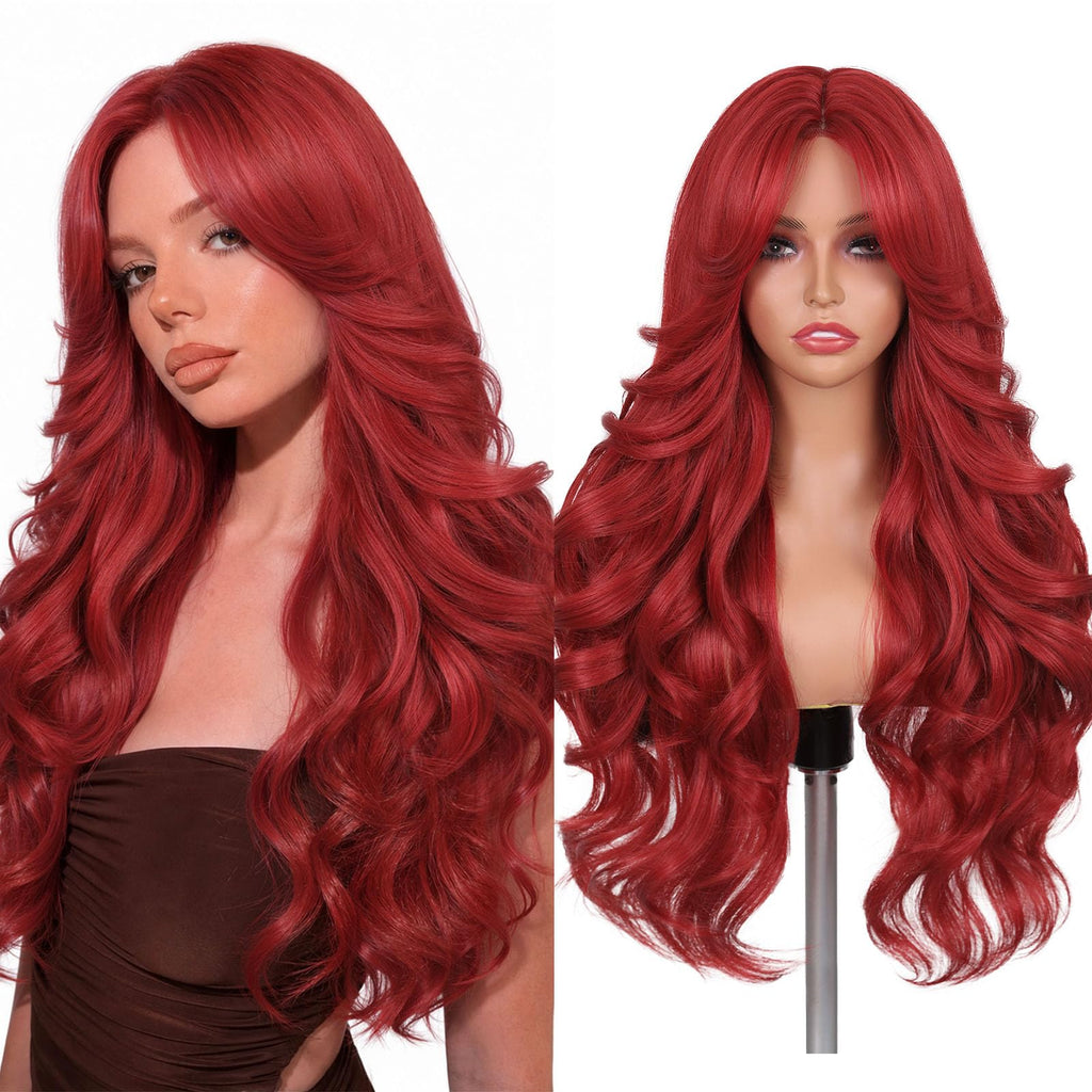 Sisu Couture's Wignee Curtain Bang Wig 26 Inch Black Wig Synthetic - image 22