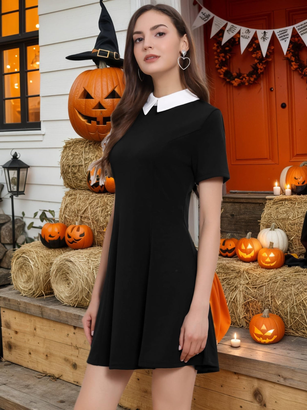 Sisu Couture's Allegra K Short Sleeve Halloween Dresses Peter Pan Collar - image 4