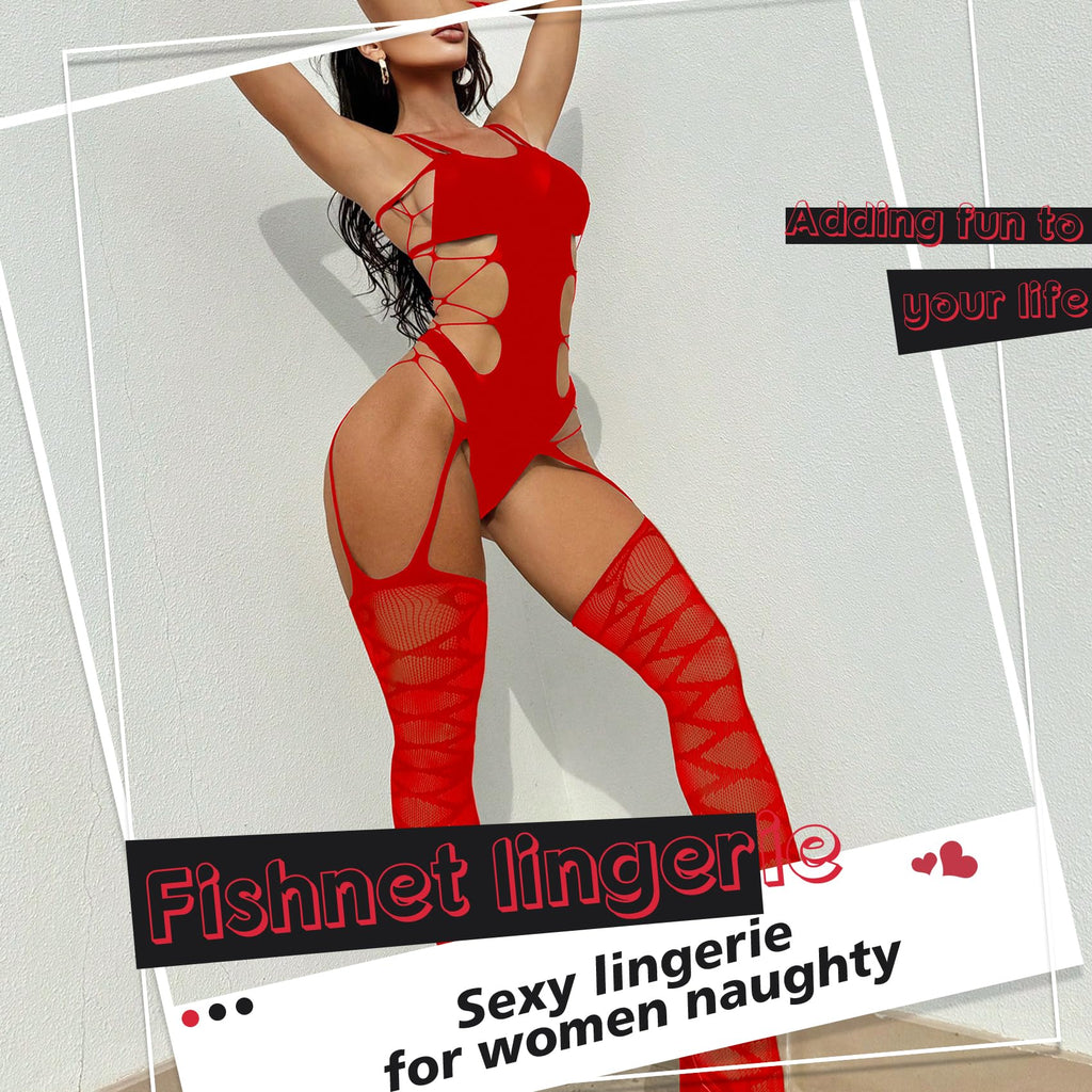 Sisu Couture's Sexy Lingerie Fishnet Set Mesh Teddy Bodysuit Rave Outfits - image 12