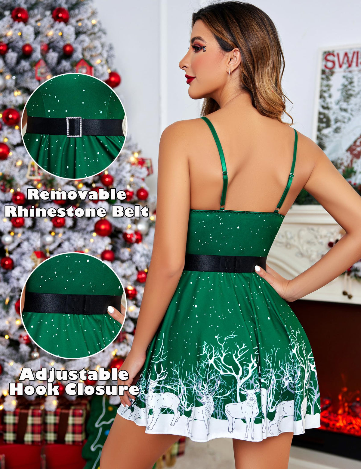 Sisu Couture's Avidlove Christmas Lingerie Santa Babydoll Chemise Nightgown - image 10