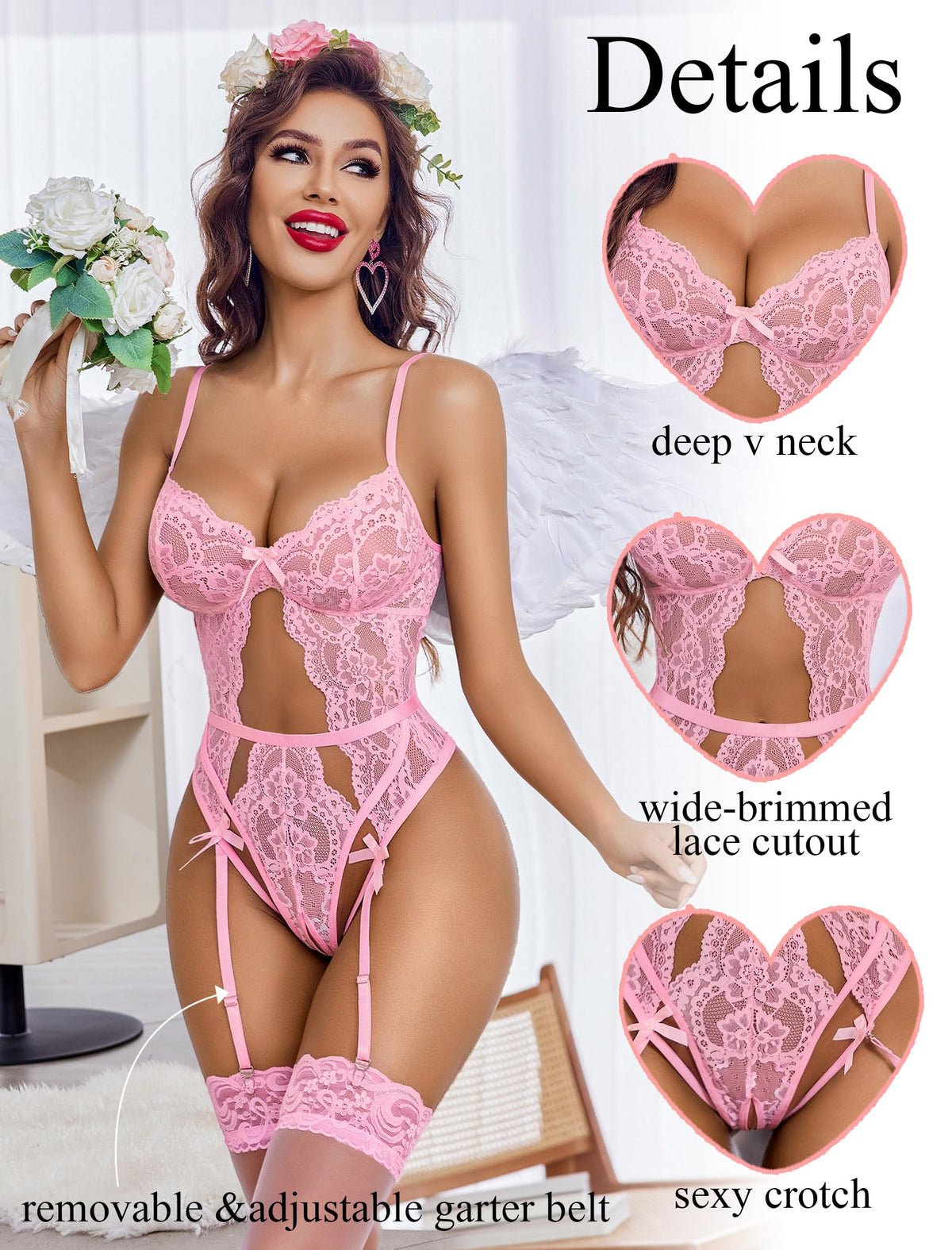 Sisu Couture's Avidlove Sexy Lingerie Lace Bodysuit With Panty Garter Lingerie - image 15