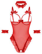 Sisu Couture's Avidlove Lingerie Bodysuit 4 Piece Set Sheer Mesh Teddy - image 23