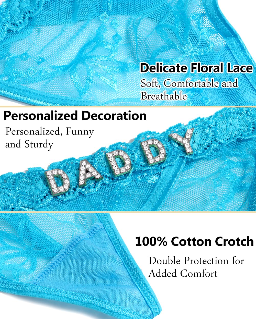 Sisu Couture's Sexy Underwear Lace Panties Sexy Thong With Funny Rhinestone - image 16