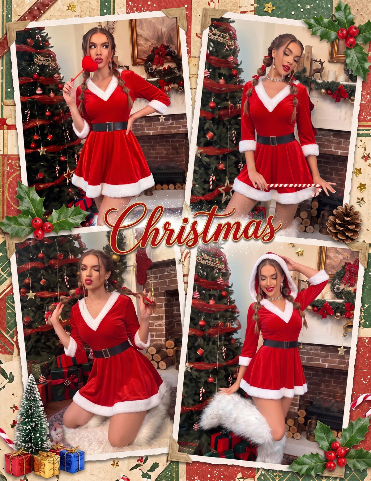 Sisu Couture's Avidlove Christmas Lingerie Sexy Santa Dress Mrs Claus Costume - image 10
