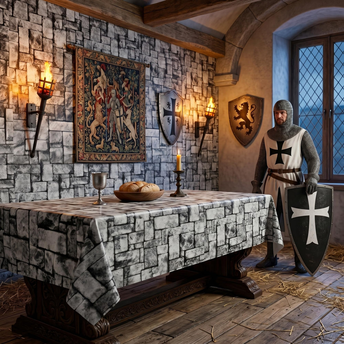 Sisu Couture's 100ft x 54in Stone Wall Plastic Tablecloth Roll With - image 17