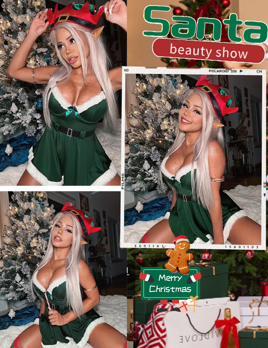 Sisu Couture's Avidlove Christmas Dress Sexy Santa Dress Set Babydoll Chemise - image 12