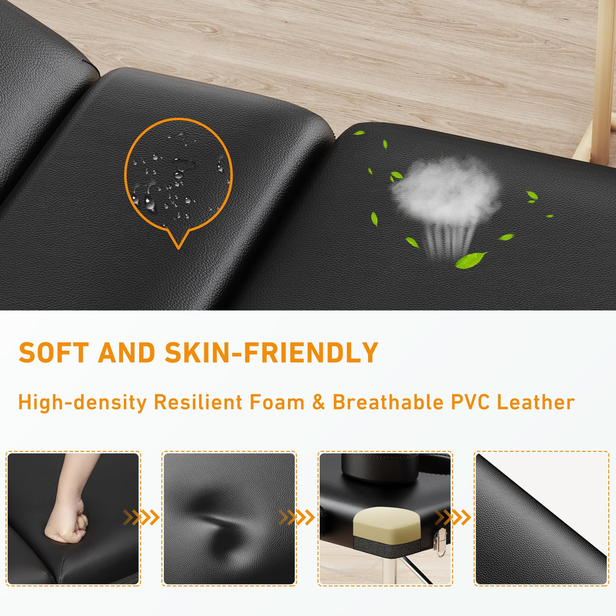 Sisu Couture's Brelley 3 Sections Aluminum Adjustable Massage Table Portable 22.8" - image 13