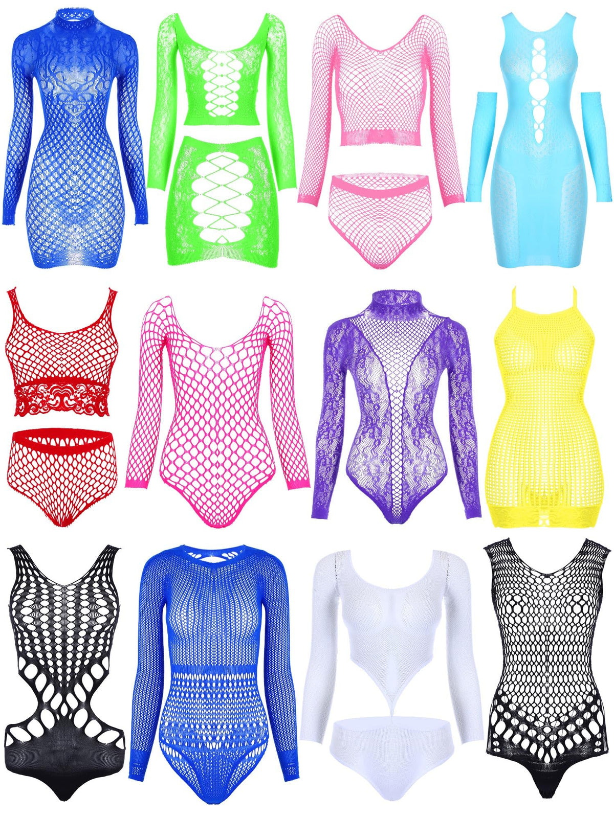 Sisu Couture's Geyoga 12 Pcs Fishnet Mesh Lingerie Bodysuits - image 1