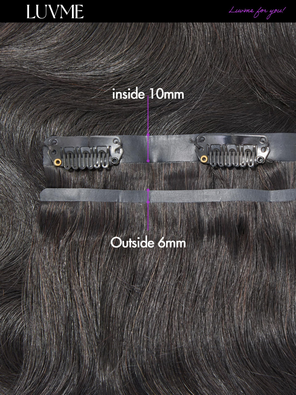 Sisu Couture's Luvme Seamless Body Wave 100% Real Human Hair Clip - image 8