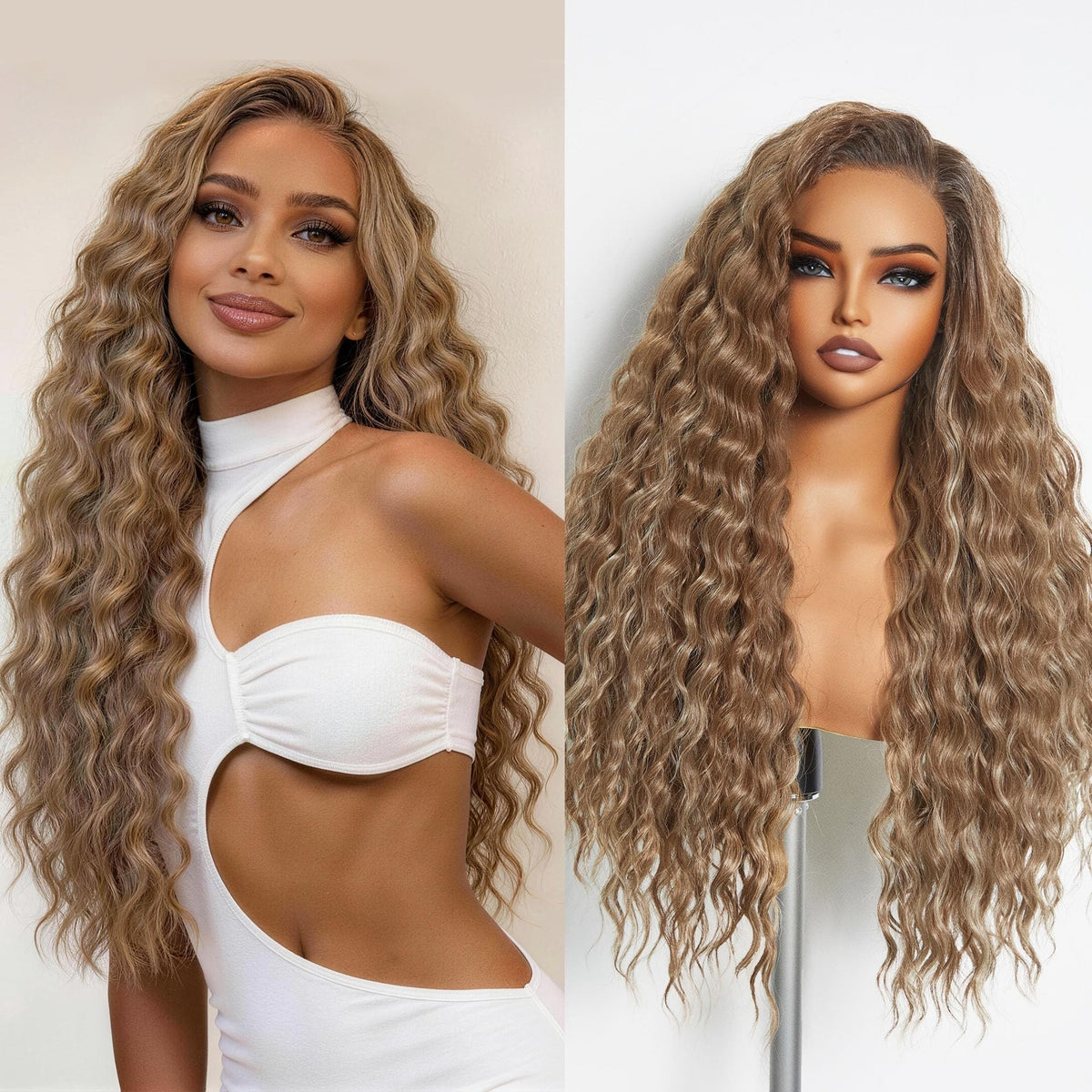 Sisu Couture's Gorgius Water Wave Lace Front Boho Wig Fiber Blend - image 2