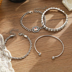Sisu Couture's 17if 4 Pcs Dainty Gold Silver Bracelets Set - image 12