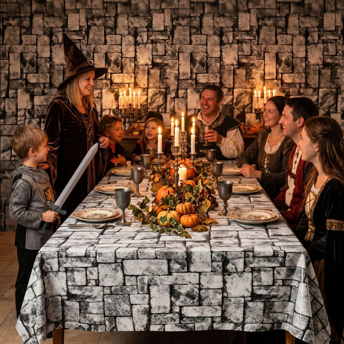Sisu Couture's 100ft x 54in Stone Wall Plastic Tablecloth Roll With - image 14