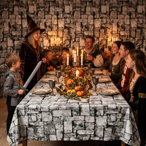 Sisu Couture's 100ft x 54in Stone Wall Plastic Tablecloth Roll With - image 14