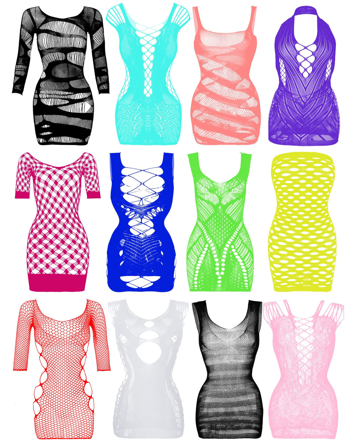 Sisu Couture's Geyoga 12 Pcs Fishnet Mesh Lingerie Bodysuits - image 16
